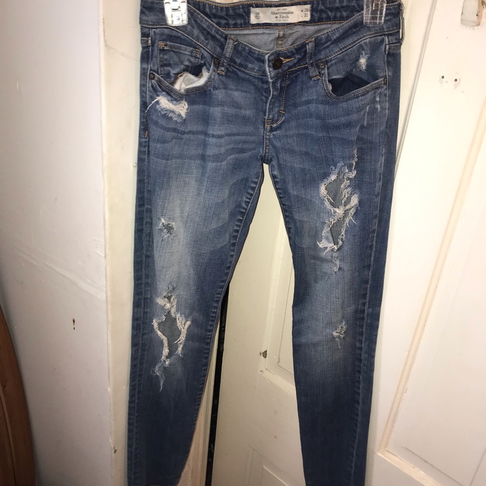 Abercrombie & Fitch ripped jeans.